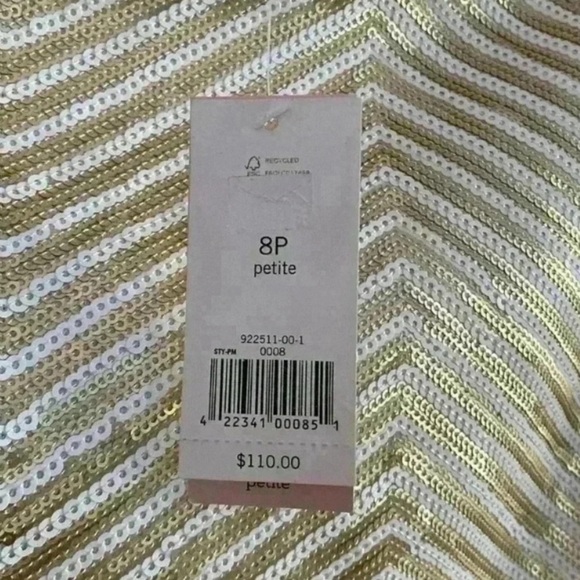 Banana Republic Elegant Gold Chevron Skirt 8P - Picture 5 of 6